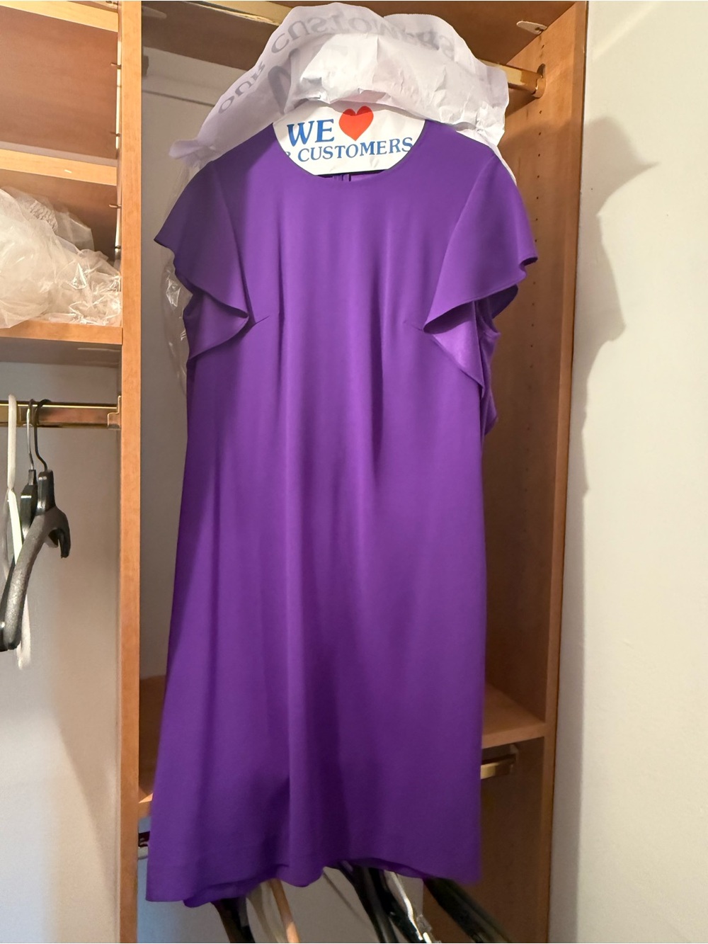 Escada Violet Ruffle Sleeve Midi Dress